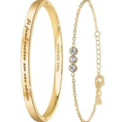 So Charm BijouxSet de deux bracelets So Charm® ornée de cristaux Swarovski® B2541-20-DORE+BS4274-DORE