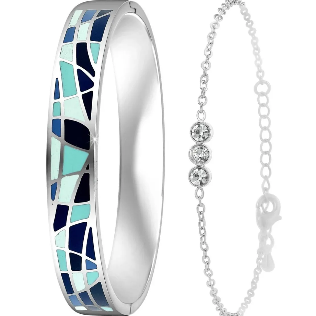 So Charm BijouxSet de deux bracelets So Charm® ornée de cristaux Swarovski® B2164+BS4274-ARGENT