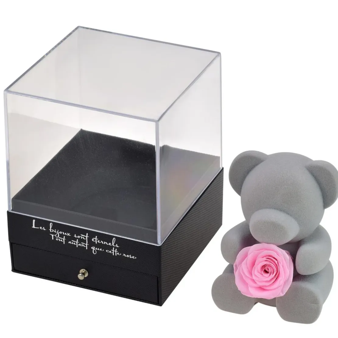 So Charm MontresCoffret à bijoux ourson et rose éternelle rose - So charm