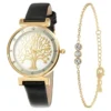 So Charm MontresMontre Arbre De Vie Par So Charm® Et Son Bracelet ModeMF468-NOIR+BS4274-DORE