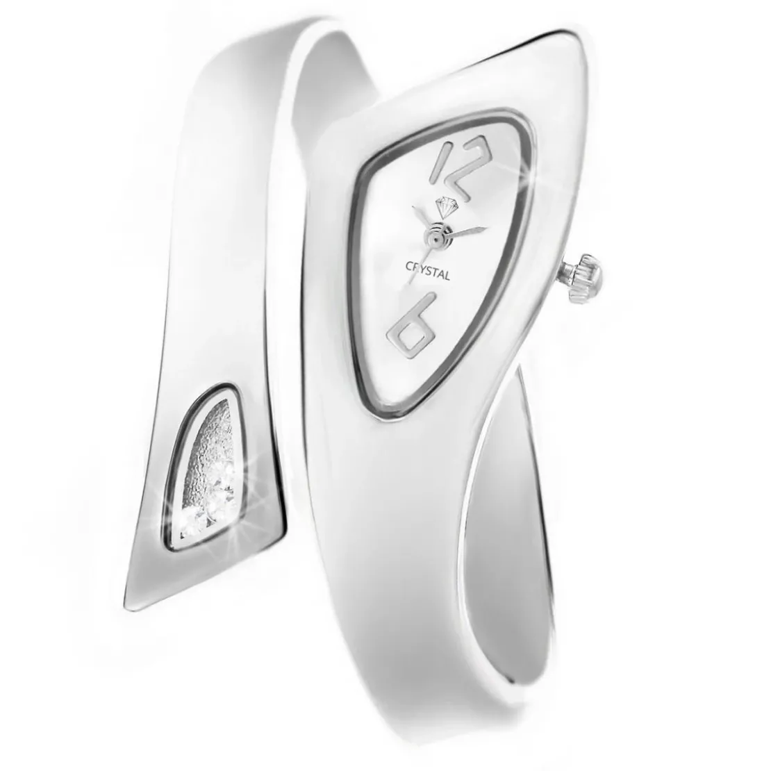 So Charm MontresMontre Bangle Par So Charm® ornée de cristaux Swarovski® MF001-ARGENT-SWARO
