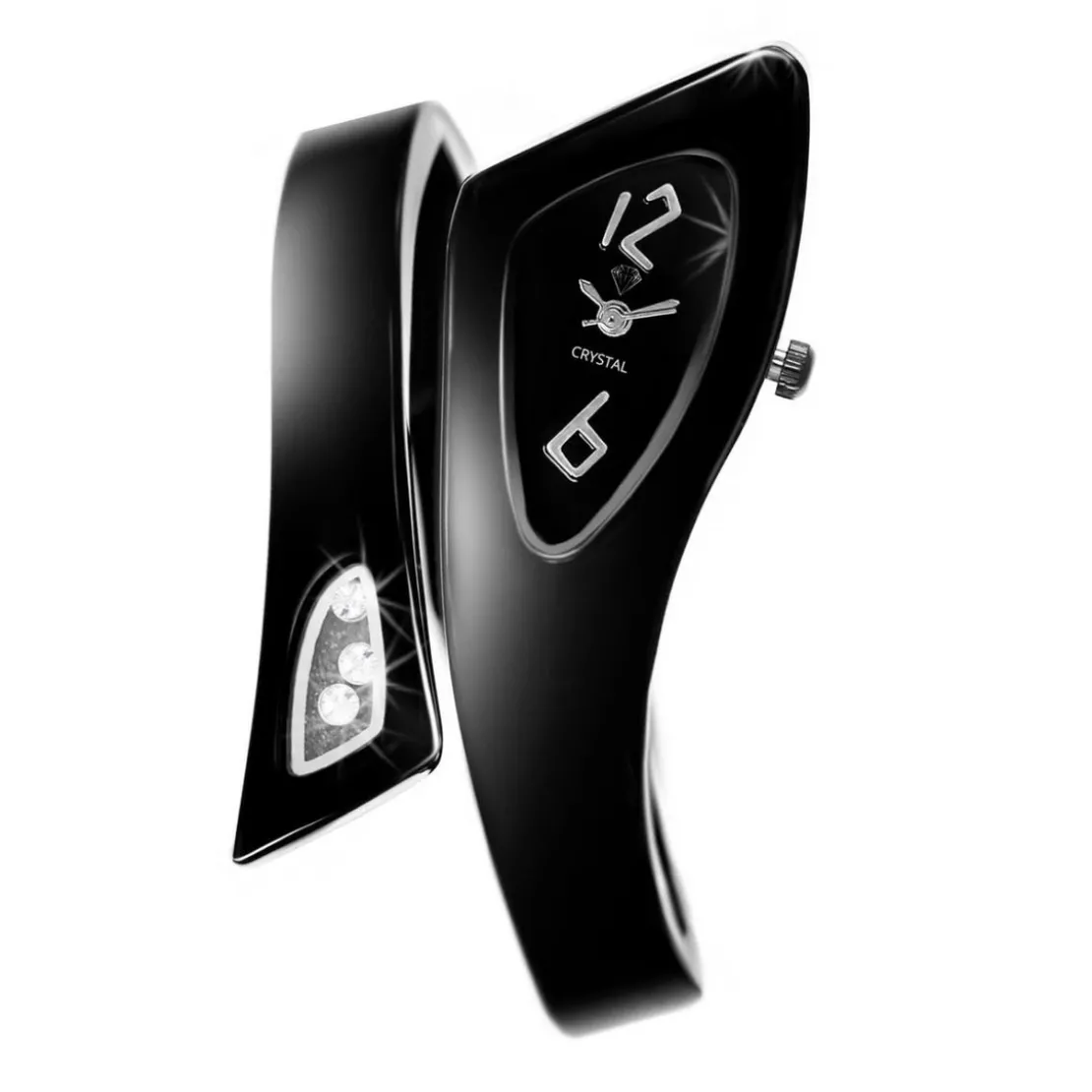 So Charm MontresMontre Bangle Par So Charm® ornée de cristaux Swarovski® MF001-NOIR-SWARO