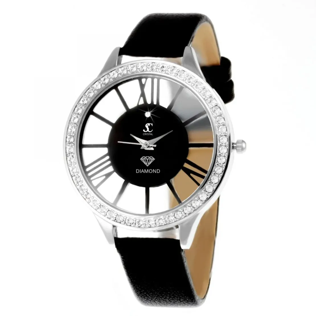 So Charm MontresMontre femme MF301-DIAMANT Bracelet Cuir Noir - So Charm
