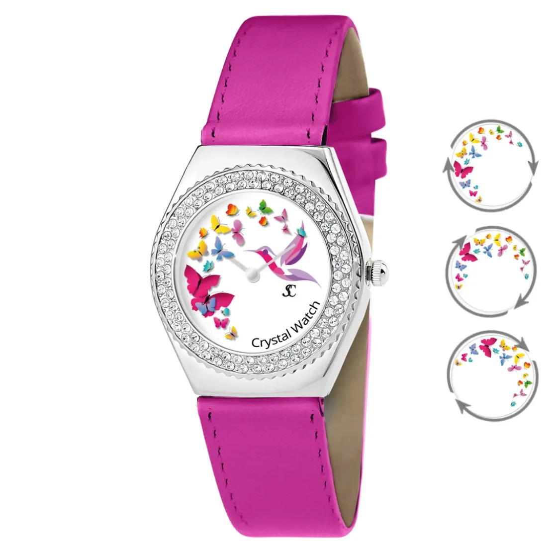 So Charm MontresMontre femme MF316-PAPILLON-COLIBRI-FUSHIA -So Charm