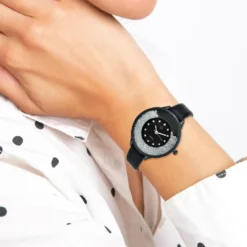 So Charm MontresMontre femme MF459-DIAMANT-NOIR - Bracelet en Cuir Noir