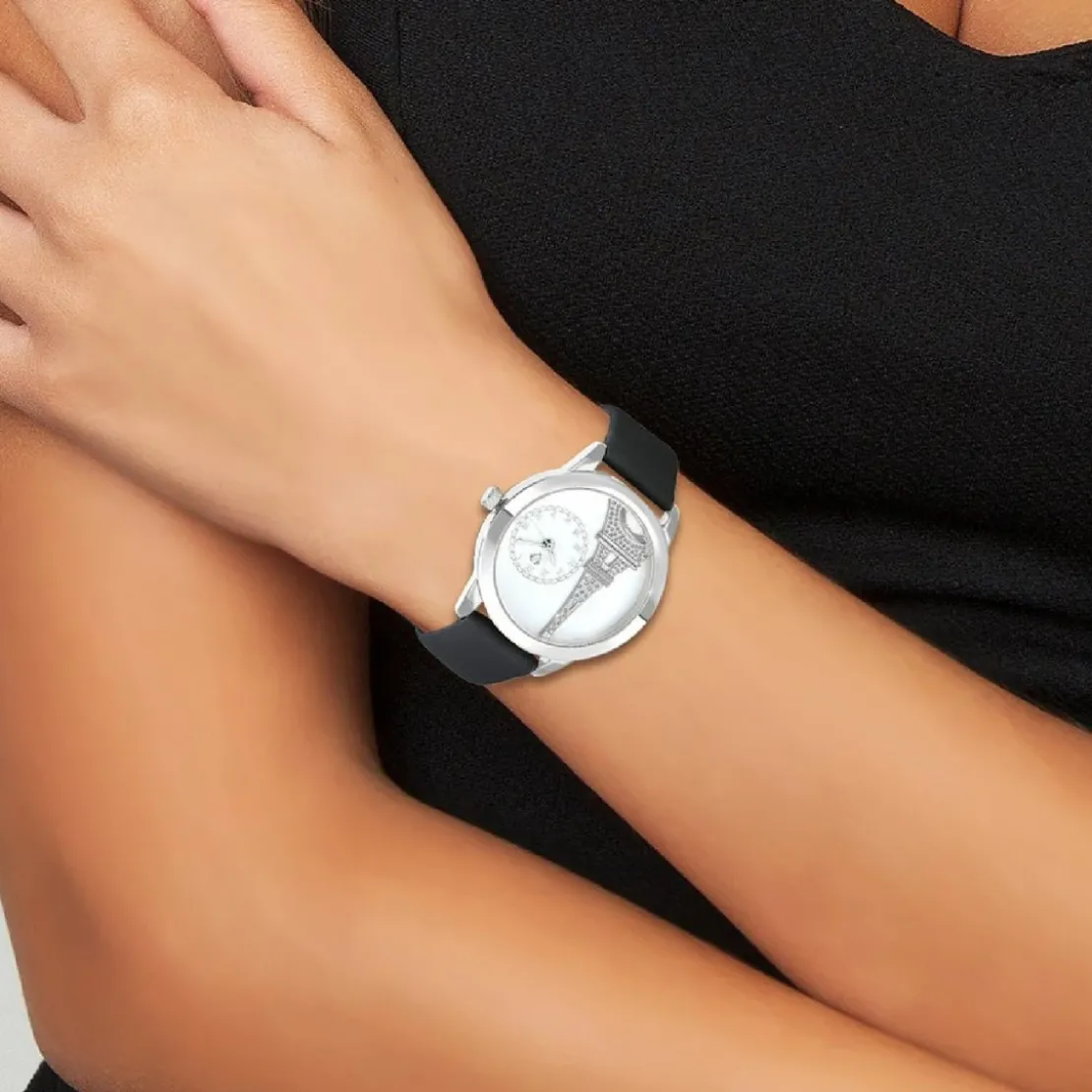 So Charm MontresMontre femme MF457-NOIR - Bracelet en Cuir Noir