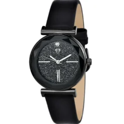 So Charm MontresMontre femme MF476-DIAMANT - Bracelet Cuir Noir