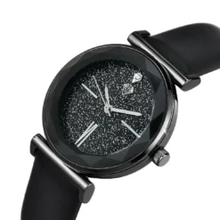 So Charm MontresMontre femme MF476-DIAMANT - Bracelet Cuir Noir