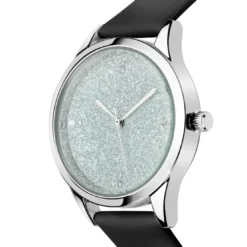 So Charm MontresMontre femme MF485-ARGENT - Bracelet Cuir Noir