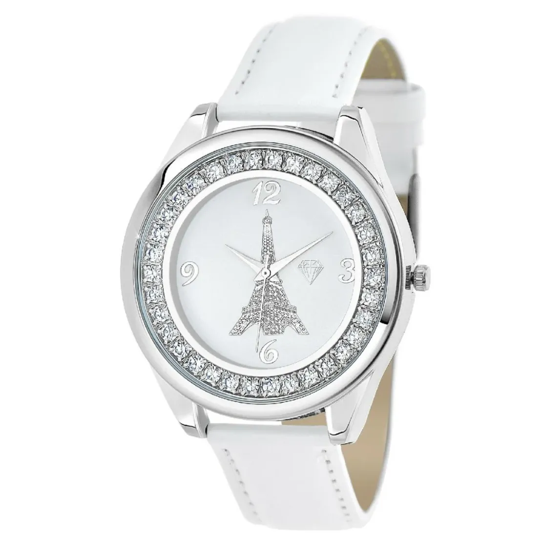 So Charm MontresMontre femme MF458-BLANC - Bracelet en Cuir Blanc