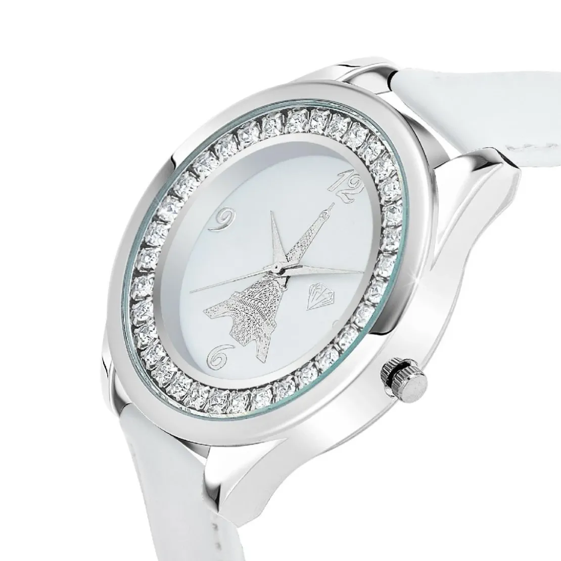 So Charm MontresMontre femme MF458-BLANC - Bracelet en Cuir Blanc