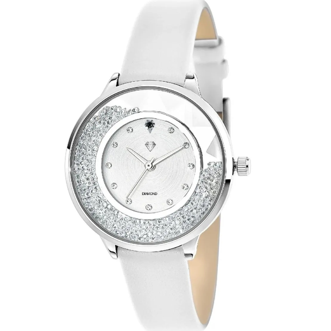 So Charm MontresMontre femme MF459-DIAMANT-BLANC - Bracelet en Cuir Blanc