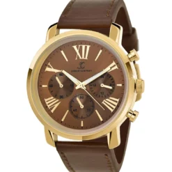 So Charm MontresMontre homme quartz dorée et cuir marron MH289 par Pascal Szerman