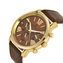 So Charm MontresMontre homme quartz dorée et cuir marron MH289 par Pascal Szerman