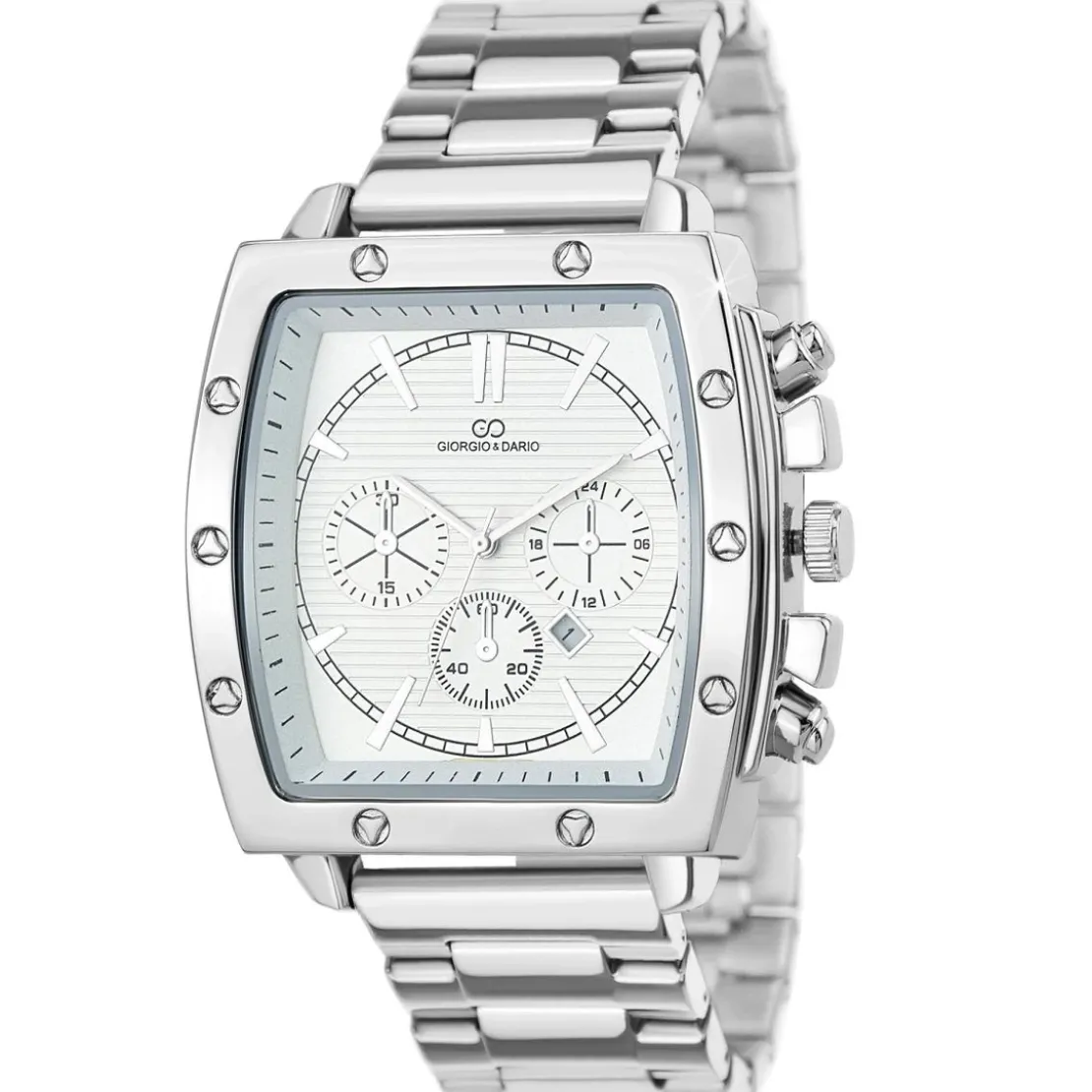 So Charm MontresMontre homme quartz carrée acier et fond blanc