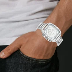So Charm MontresMontre homme quartz carrée acier et fond blanc