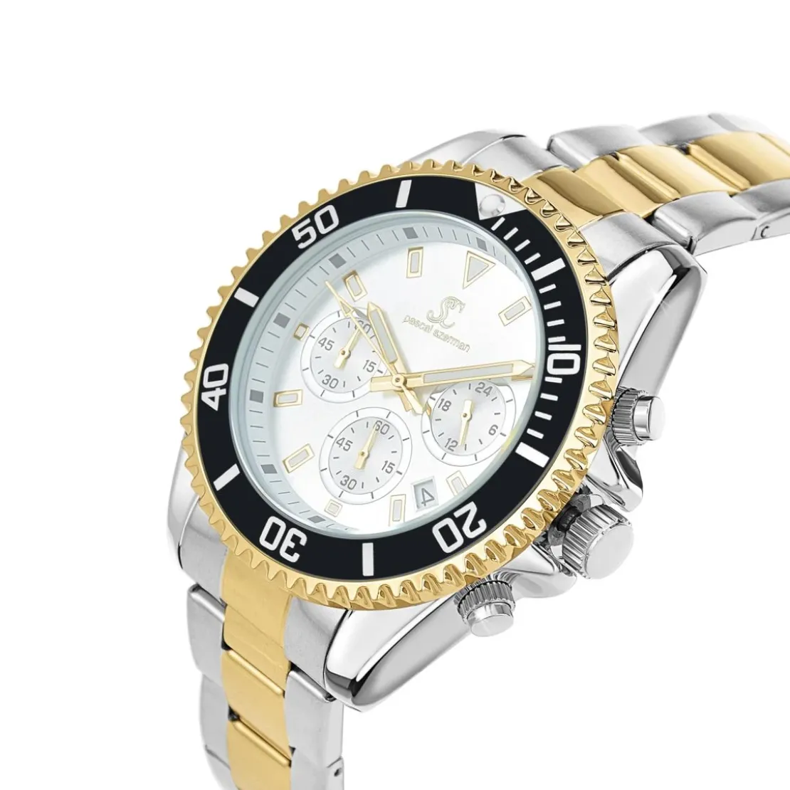 So Charm MontresMontre homme quartz par Pascal Szerman bicolore fond blanc