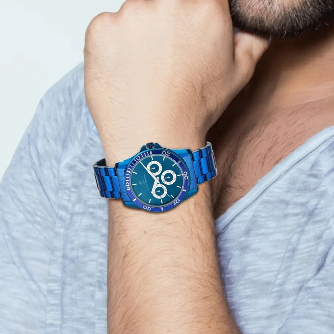 So Charm MontresMontre homme quartz acier bleu par Pascal Szerman