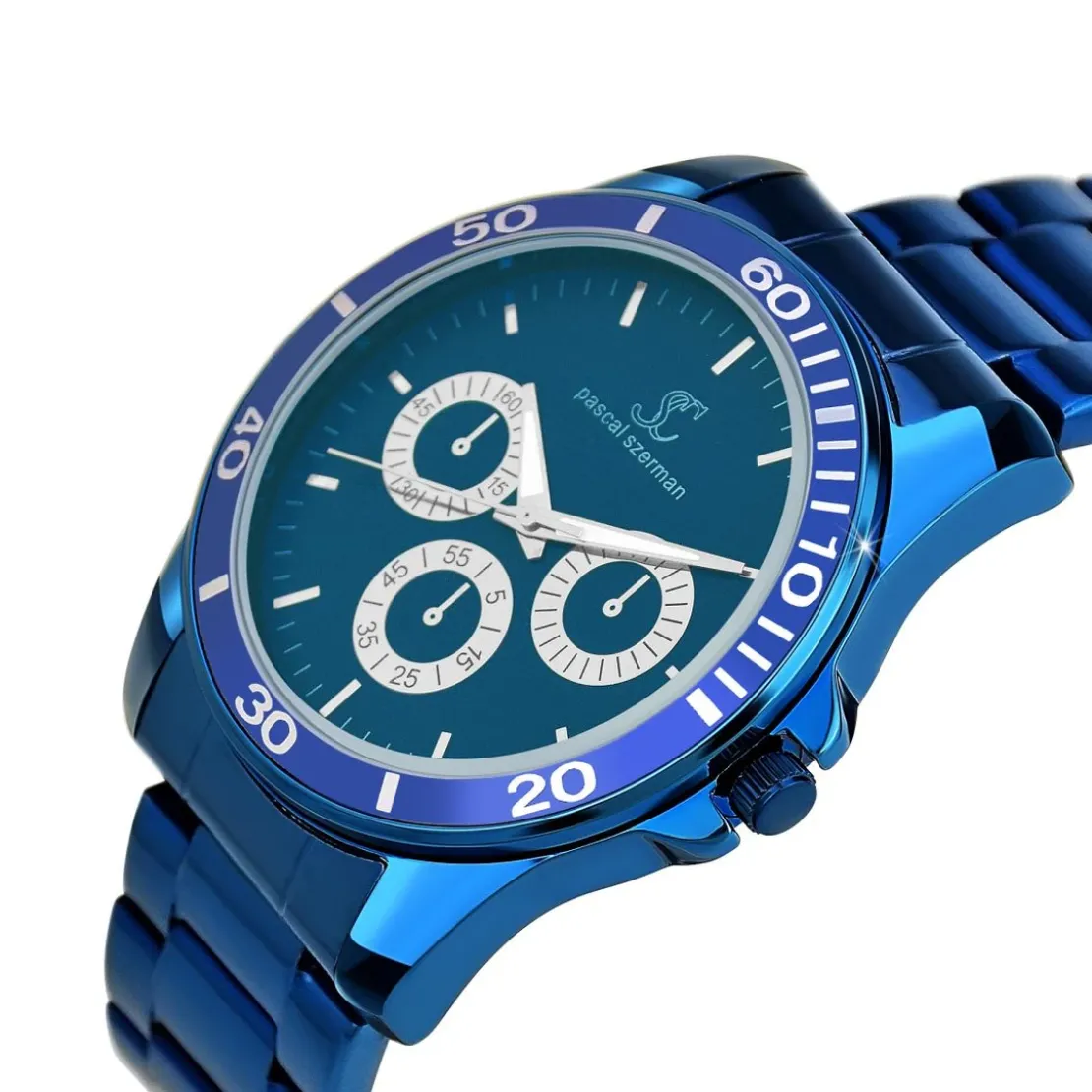 So Charm MontresMontre homme quartz acier bleu par Pascal Szerman