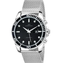So Charm MontresMontre homme quartz ronde acier et fond noir