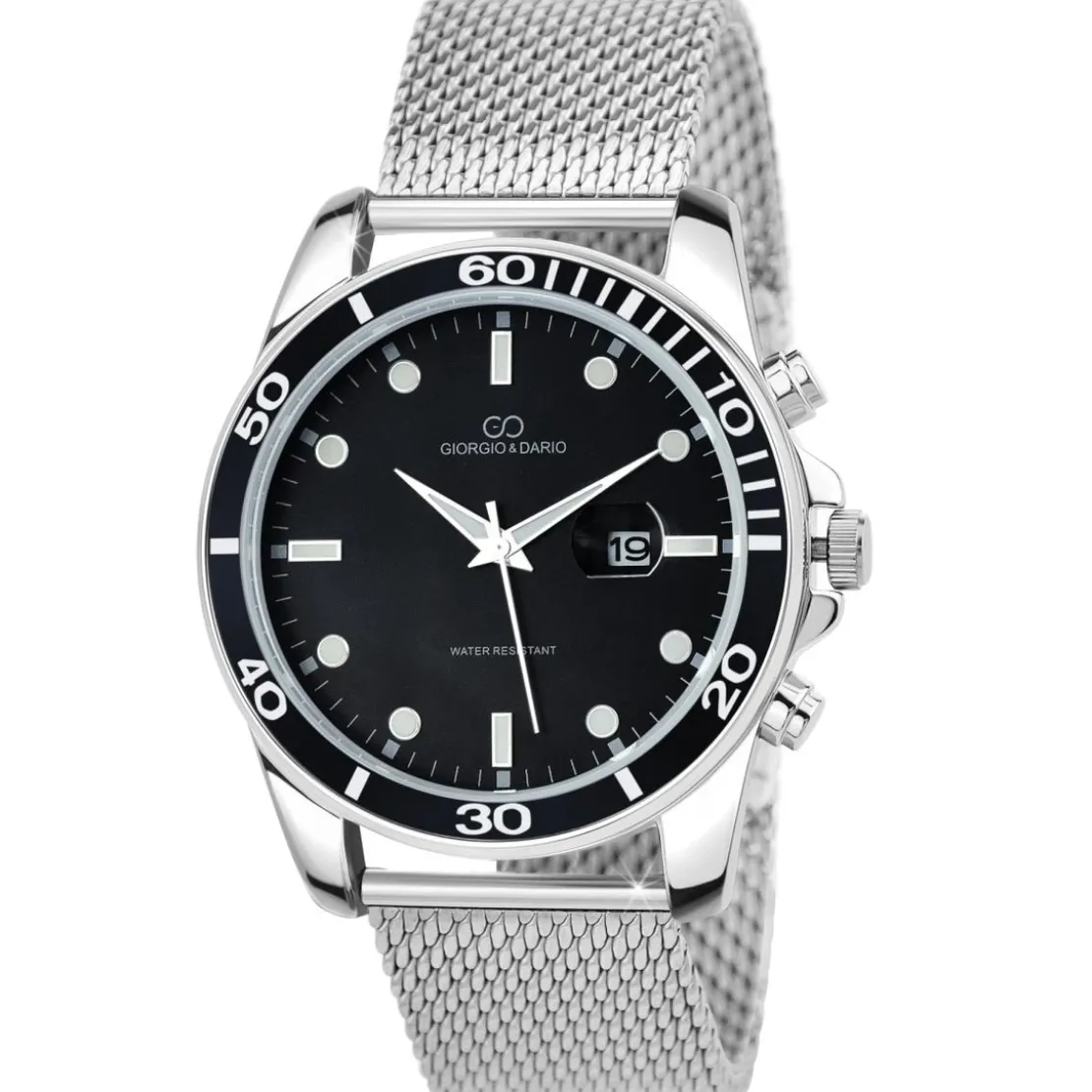 So Charm MontresMontre homme quartz ronde acier et fond noir