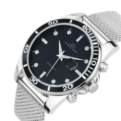 So Charm MontresMontre homme quartz ronde acier et fond noir