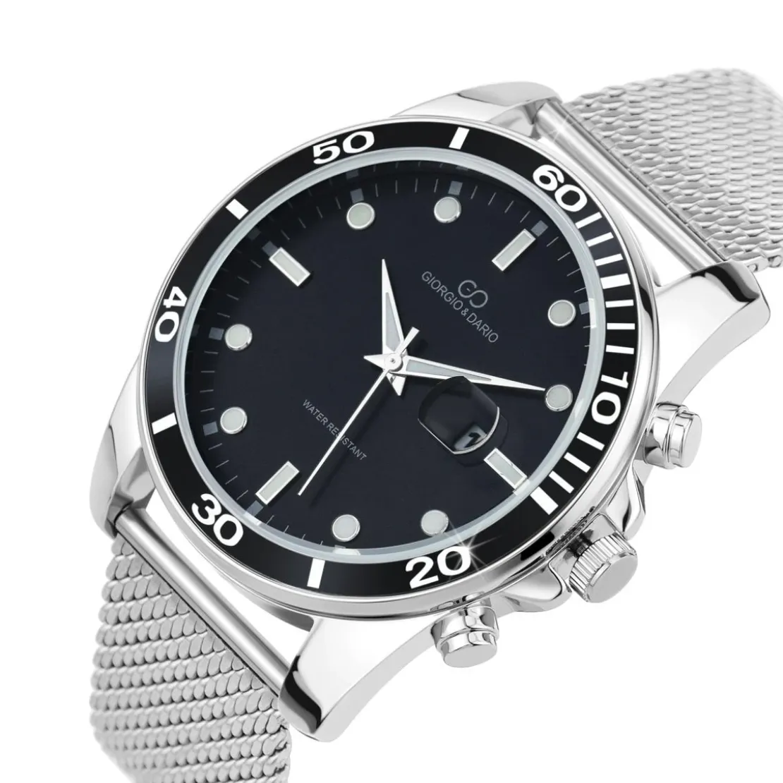 So Charm MontresMontre homme quartz ronde acier et fond noir