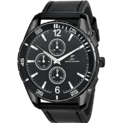 So Charm MontresMontre homme quartz par Pascal Szerman acier noir et cuir noir