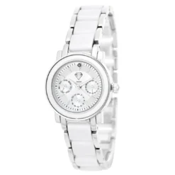 So Charm MontresMontre Lila acier blanche ornée d'un véritable diamant noir