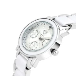 So Charm MontresMontre Lila acier blanche ornée d'un véritable diamant noir