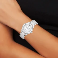 So Charm MontresMontre Lila acier blanche ornée d'un véritable diamant noir