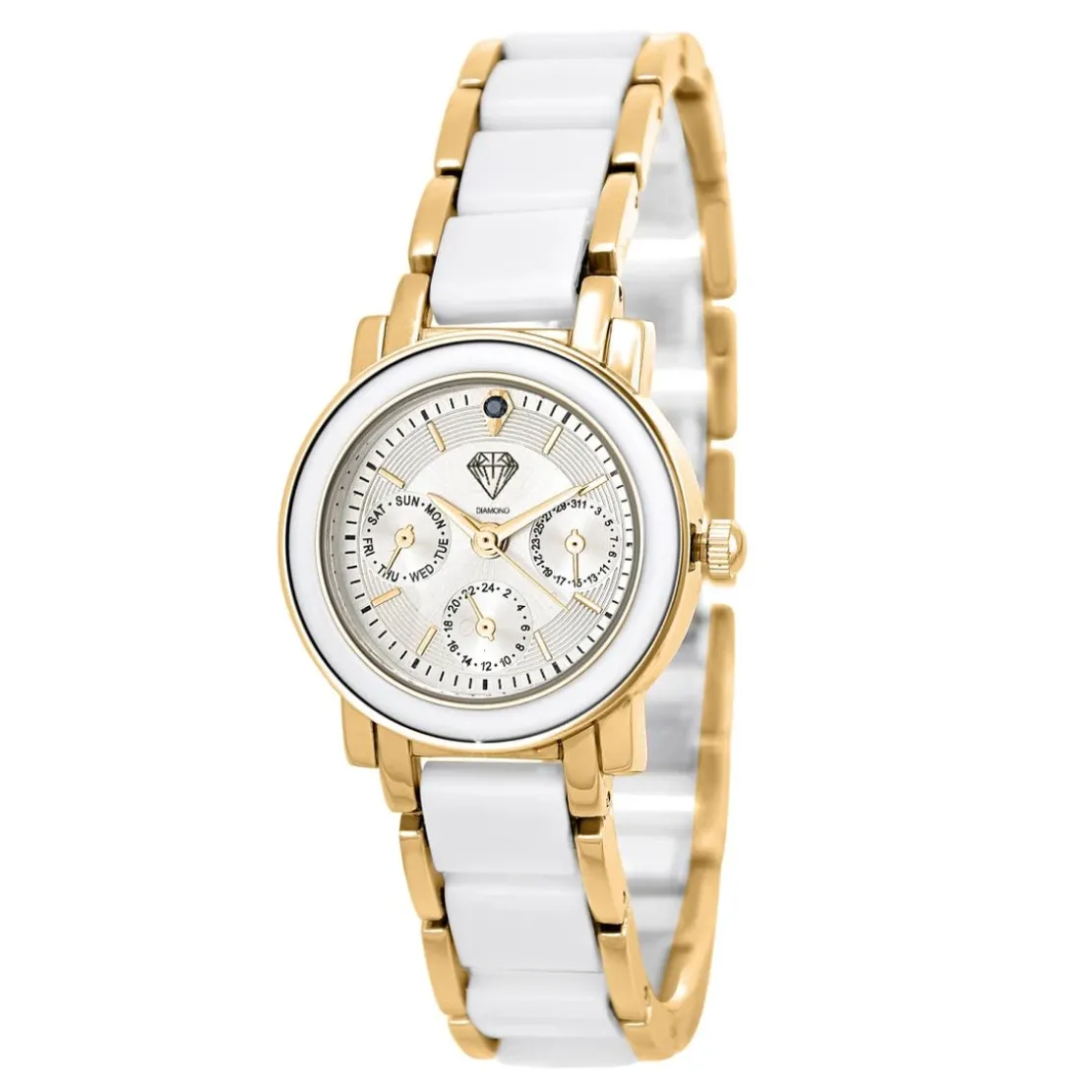 So Charm MontresMontre Lila dorée et blanche ornée d'un véritable diamant noir