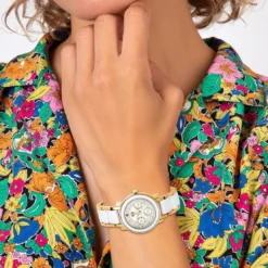 So Charm MontresMontre Lila dorée et blanche ornée d'un véritable diamant noir