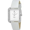 So Charm MontresMontre Marwa blanche ornée d'un véritable diamant noir et de 72 Cristaux scintillants