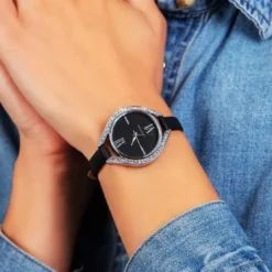 So Charm MontresMontre Par So Charm® ornée de cristaux Swarovski® MF431-NOIR-SWARO