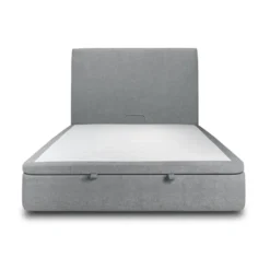Sommeil de PlombLit coffre avec tête de lit tapissier Tissu Gris anthracite