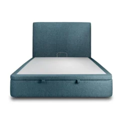 Sommeil de PlombLit coffre avec tête de lit tapissier Bouclette Bleu
