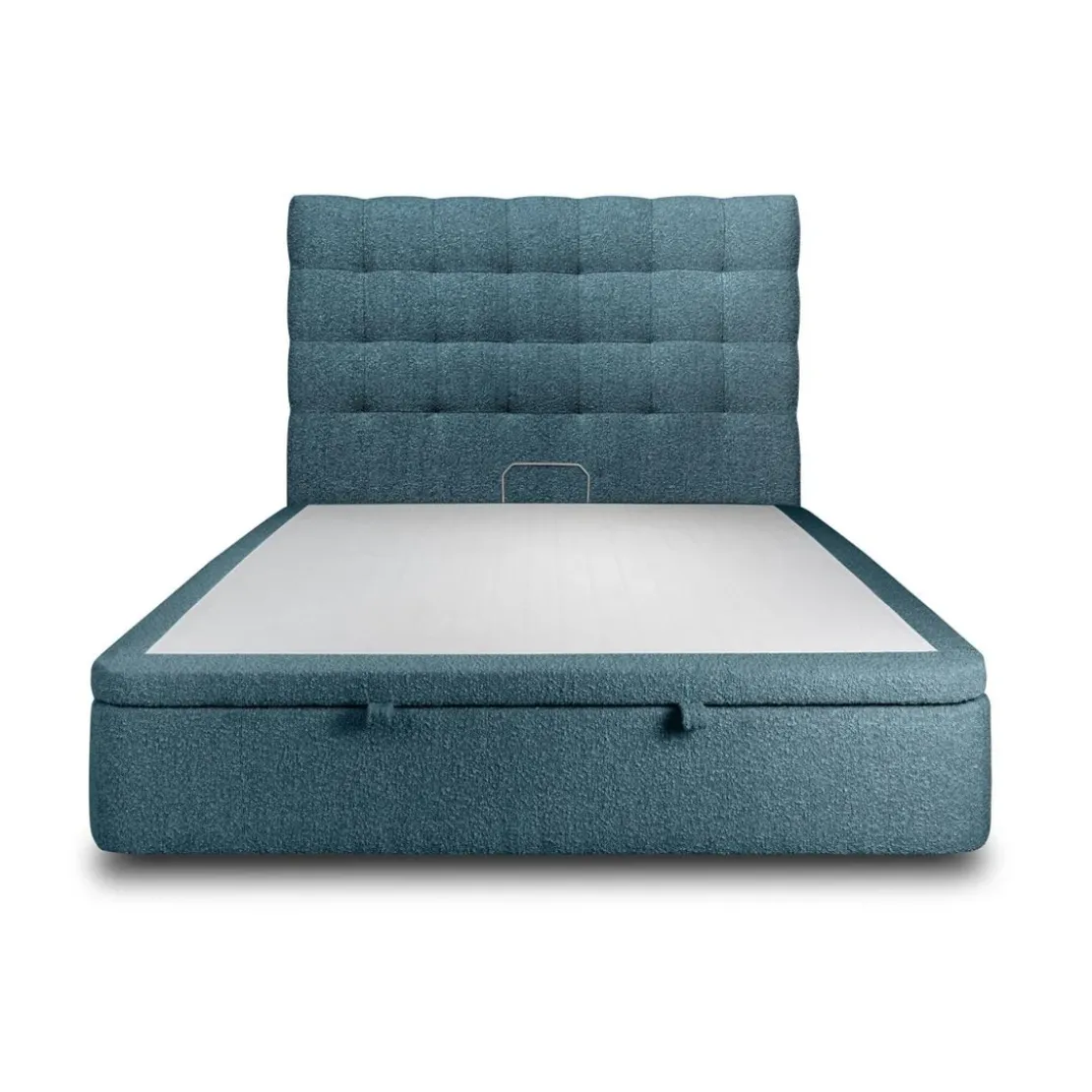 Sommeil de PlombLit coffre avec tête de lit capitonnee Bouclette Bleu
