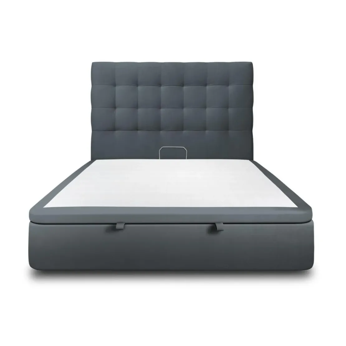 Sommeil de PlombLit coffre avec tête de lit capitonnee Velours Gris anthracite