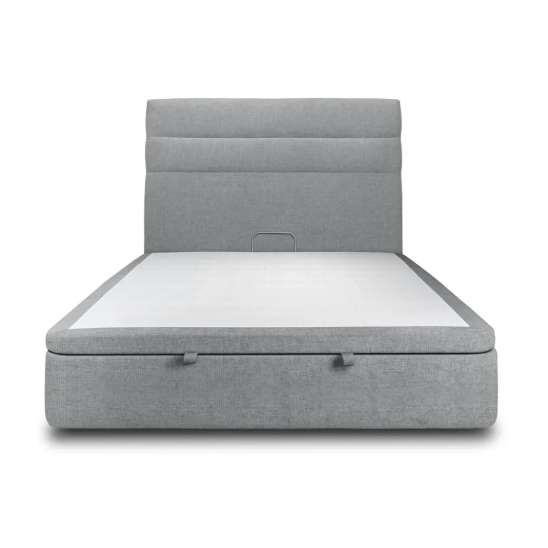 Sommeil de PlombLit coffre avec tête de lit lignes Tissu Gris anthracite