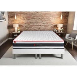 SomnessEnsemble double sommiermatelas ressorts ensaches et memoire de forme