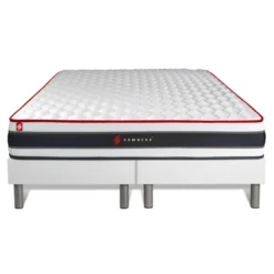 SomnessEnsemble double sommiermatelas ressorts ensaches et memoire de forme