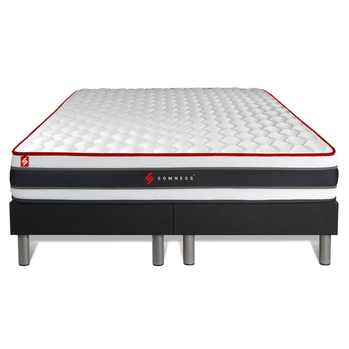 SomnessEnsemble double sommier matelas ressorts ensaches à memoire de forme