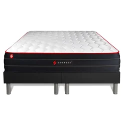 SomnessEnsemble double sommier matelas ressorts ensaches et memoire de forme