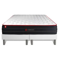 SomnessEnsemble double sommier matelas BOOST ressorts ensaches et memoire de forme
