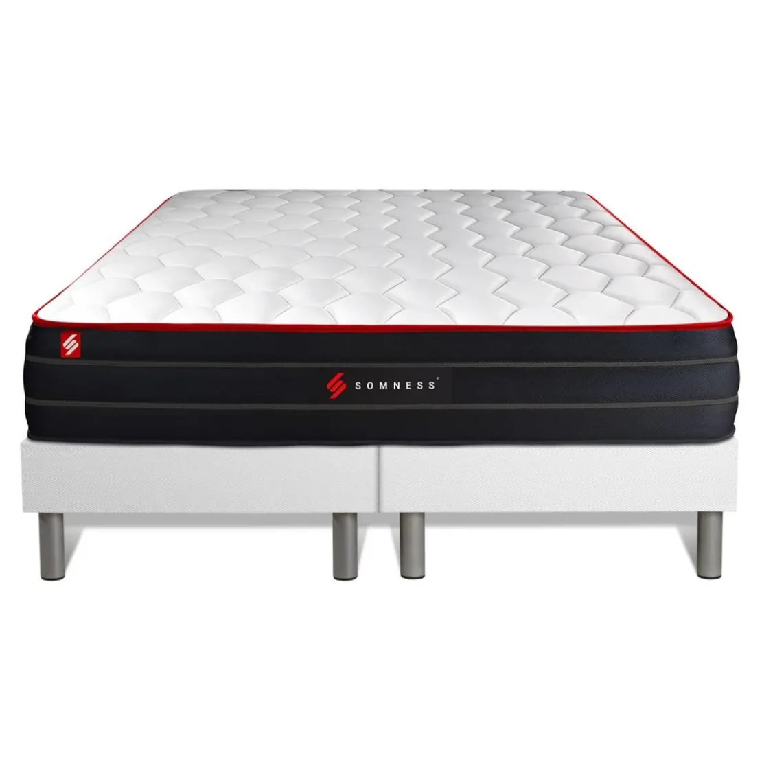 SomnessEnsemble double sommier matelas BOOST ressorts ensaches et memoire de forme