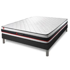 SomnessEnsemble matelas FORM sommier kit noir