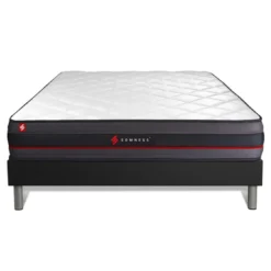 SomnessEnsemble matelas REGEN a memoire de forme sommier kit noir