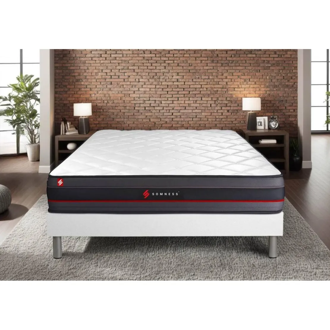 SomnessEnsemble sommier matelas REGEN a memoire de forme