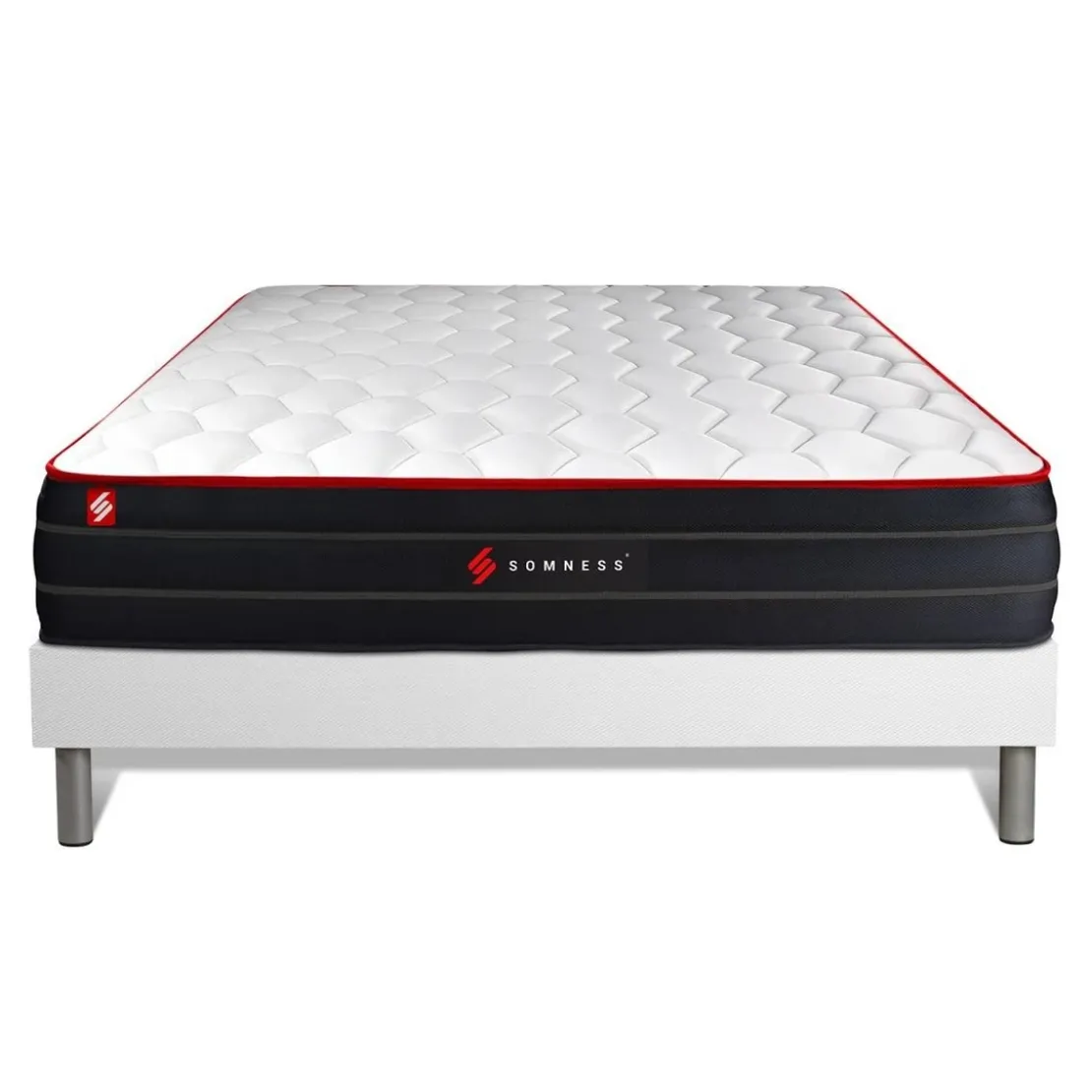 SomnessEnsemble sommier matelas BOOST ressorts ensaches et memoire de forme
